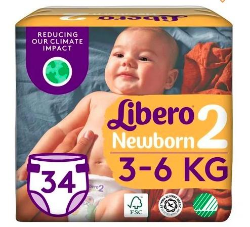 Підгузки Libero Newborn розмір 2 (3-6 кг), 34 шт